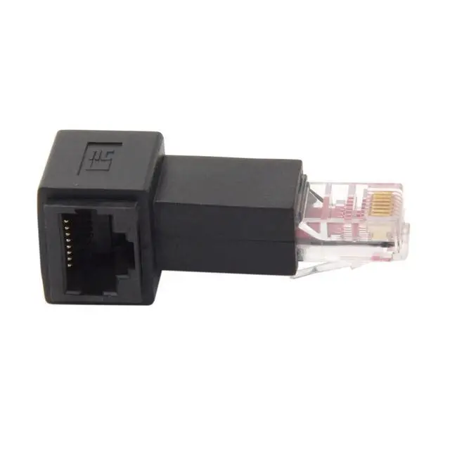 Alt view image 4 of 7 - Right Angled 90 Degree 8P8C FTP STP UTP Cat 5e Male to Female LAN Ethernet Network Extension Adapter