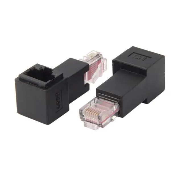Alt view image 5 of 7 - Right Angled 90 Degree 8P8C FTP STP UTP Cat 5e Male to Female LAN Ethernet Network Extension Adapter