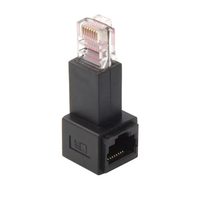 Alt view image 6 of 7 - Right Angled 90 Degree 8P8C FTP STP UTP Cat 5e Male to Female LAN Ethernet Network Extension Adapter