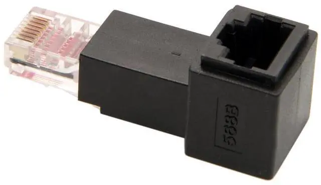 Main image of Up Angled 90 Degree 8P8C FTP STP UTP Cat 5e Male to Female LAN Ethernet Network Extension Adapter