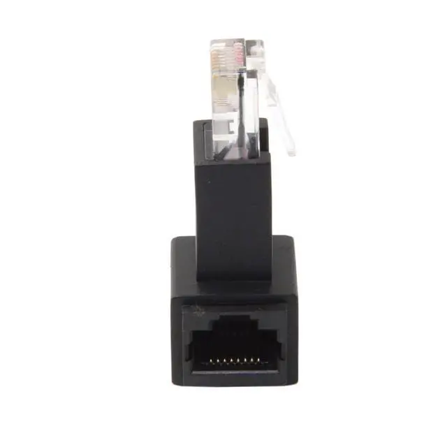 Alt view image 7 of 7 - Right Angled 90 Degree 8P8C FTP STP UTP Cat 5e Male to Female LAN Ethernet Network Extension Adapter