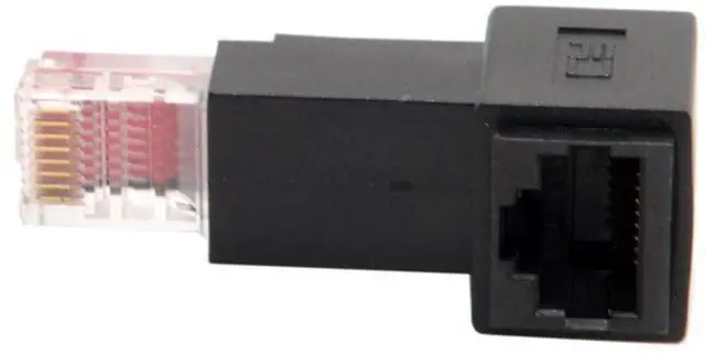 Alt view image 3 of 7 - Up Angled 90 Degree 8P8C FTP STP UTP Cat 5e Male to Female LAN Ethernet Network Extension Adapter