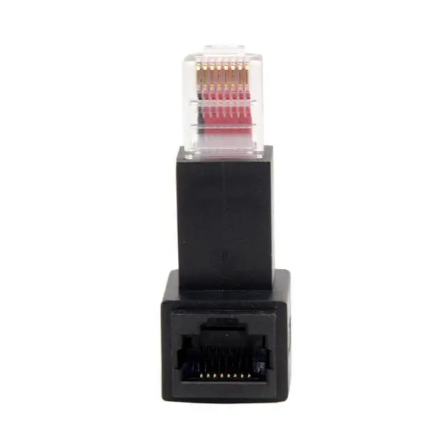 Alt view image 7 of 7 - Up Angled 90 Degree 8P8C FTP STP UTP Cat 5e Male to Female LAN Ethernet Network Extension Adapter