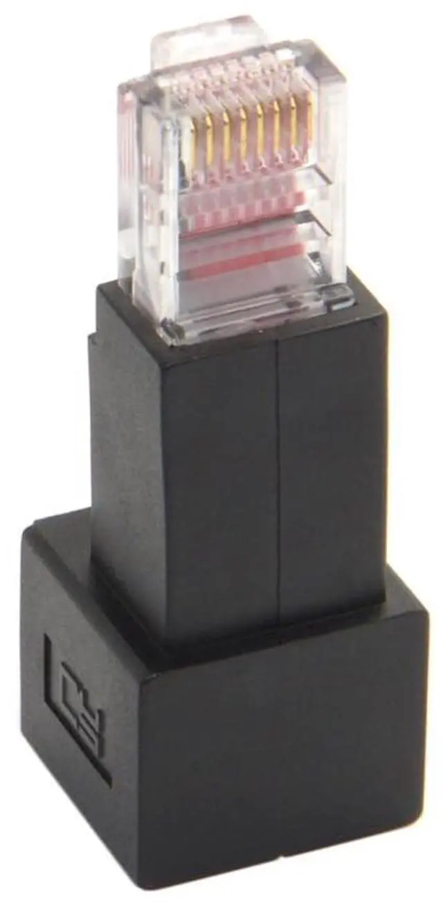Main image of Down Angled 90 Degree 8P8C FTP STP UTP Cat 5e Male to Female LAN Ethernet Network Extension Adapter