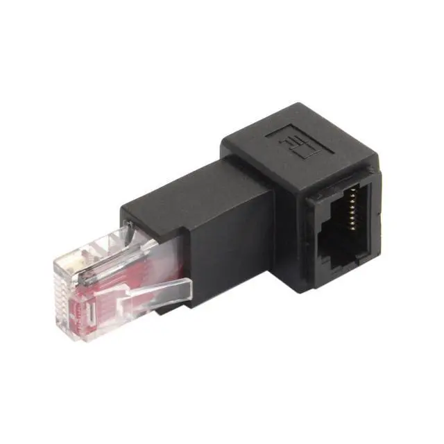 Alt view image 3 of 7 - Down Angled 90 Degree 8P8C FTP STP UTP Cat 5e Male to Female LAN Ethernet Network Extension Adapter