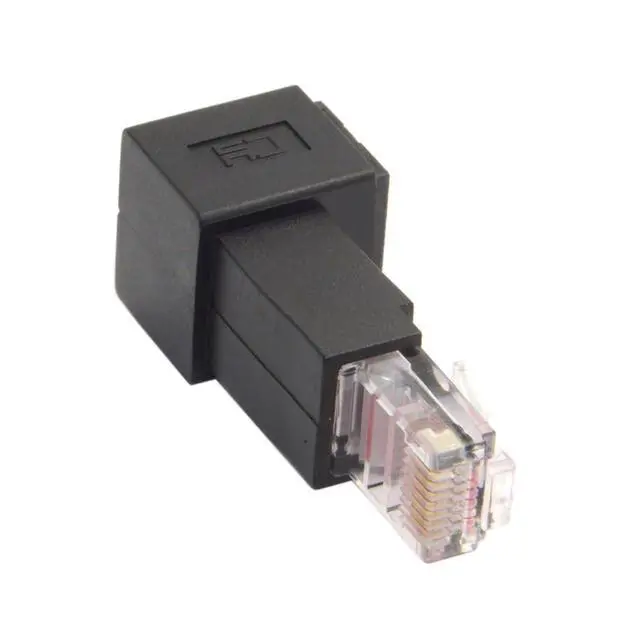 Alt view image 4 of 7 - Down Angled 90 Degree 8P8C FTP STP UTP Cat 5e Male to Female LAN Ethernet Network Extension Adapter