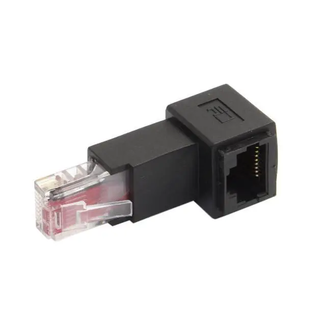 Alt view image 6 of 7 - Down Angled 90 Degree 8P8C FTP STP UTP Cat 5e Male to Female LAN Ethernet Network Extension Adapter