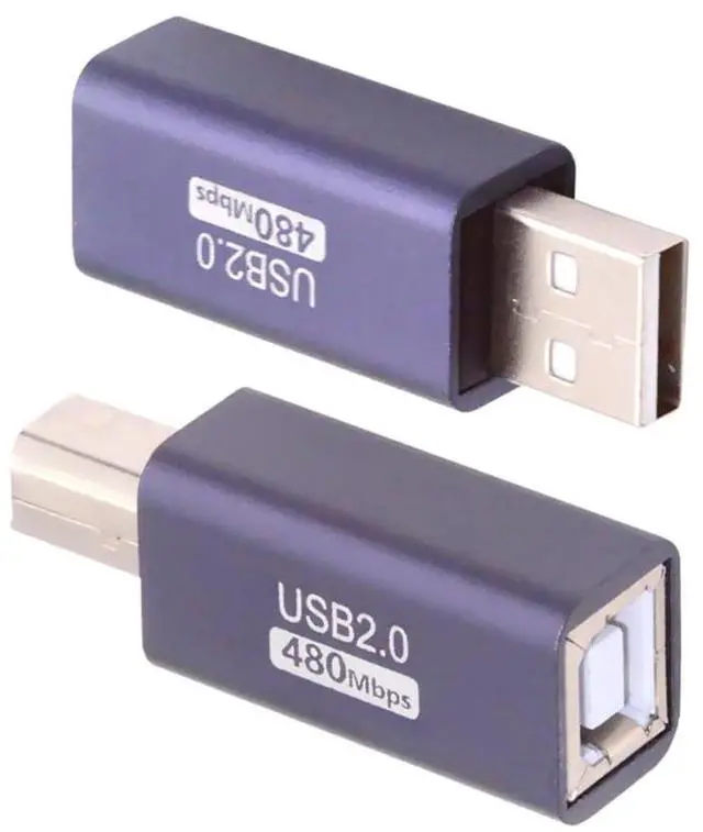 Alt view image 7 of 7 - 2pcs/lot USB 2.0 B Type Female to Type-A & Type-B Male Extension Adapter for Printer Scanner Disk