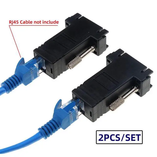 Alt view image 5 of 7 - Adapter 2pcs/Set VGA RGB Male to Male Over Cat6 Cat5e RJ45 Female Ethernet Modualr Adapter for Computer Monitor