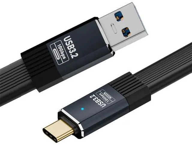 Main image of Cable USB3.1 Type-A Male to Type-C Male 10Gbps Flat Slim FPC USB-C Data Power Cable 5V3A for Laptop Phone Disk (50cm)