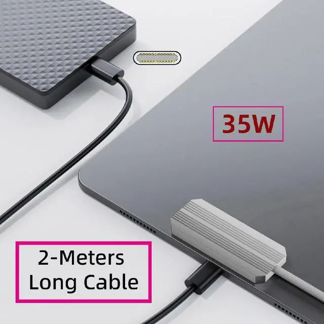 Alt view image 5 of 7 - Cable USB-C to Magnetic Charge Cable Compatible with iPad Pro 11 & 13 (M4 M5 2024-2025) 35W Fast Charging Smart Connector Alloy Wireless Charging 2-Meters (35W)