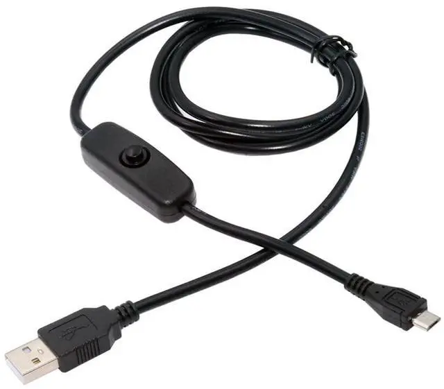 Main image of Micro USB2.0 to Type-A Cable with On Off Power Switch Button Micro 5Pin for DC 5V Desk Lamp Fan Camera