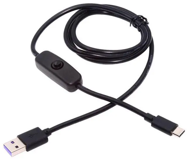 Main image of Type-C USB2.0 to Type-A Cable with On Off Power Switch Button USB-C for DC 5V Desk Lamp Fan Camera