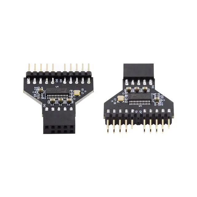 Alt view image 5 of 7 - Motherboard 9pin USB 2.0 Header 1 to 2 Female Extension HUB Connector Adapter Port Multilier