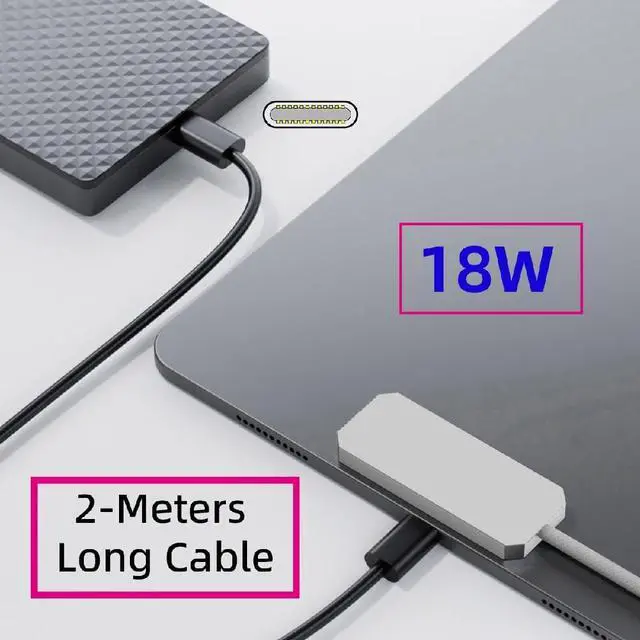 Alt view image 5 of 7 - Cable USB-C to Magnetic Charge Cable Compatible with iPad Air 10.9" & 11" (M2 M3 2020-2025) Pro 11" (2018-2022) 18W Fast Charging Smart Connector Alloy Charging 2-Meters (18W)