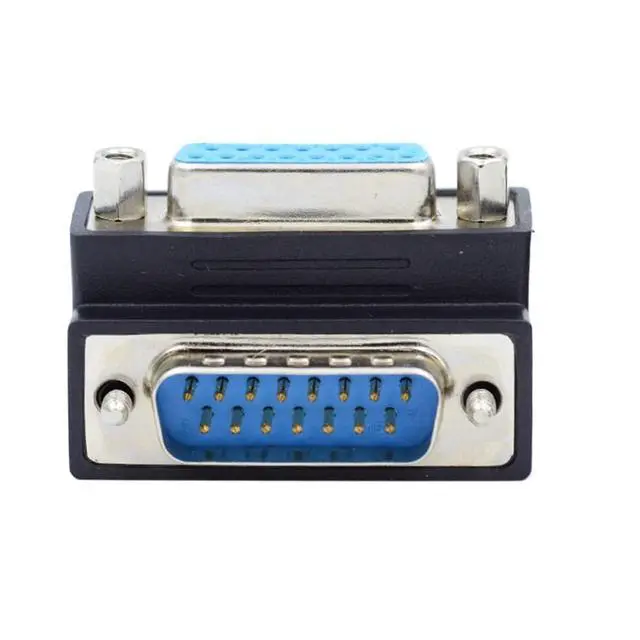 Alt view image 5 of 7 - Up 90 Degree Angled DSUB D-subminiature 15pin Male to Female Extension Adapter DB Connector