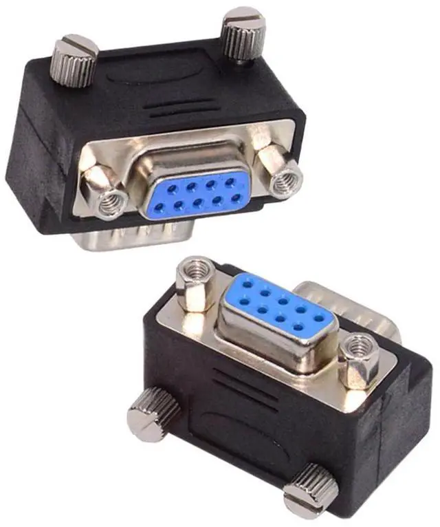 Main image of Adapter 2pcs/lot Up & Down Angled 90 Degree RS232 D-Sub 9Pin Screw Type Male to Female Nut Type Extension Adapter Port Saver