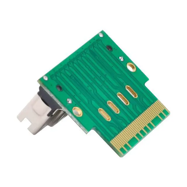 Alt view image 2 of 7 - PCI-E Slimline SAS 4.0 SFF-8654 8i 74pin to SFF-8654 74pin Male to Female Extender Adapter Angled Test Tools