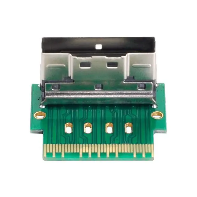 Alt view image 4 of 7 - PCI-E Slimline SAS 4.0 SFF-8654 8i 74pin to SFF-8654 74pin Male to Female Extender Adapter Angled Test Tools