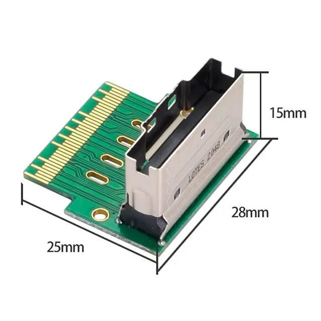 Alt view image 5 of 7 - PCI-E Slimline SAS 4.0 SFF-8654 8i 74pin to SFF-8654 74pin Male to Female Extender Adapter Angled Test Tools