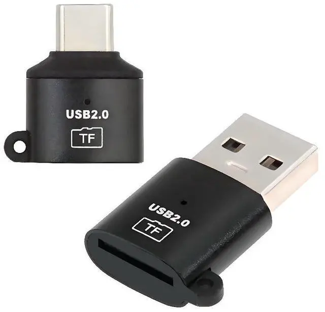 Main image of 2pcs/lot USB-C Type-C Host & USB 2.0 Type-A to TF Micro-SD T-Flash Card Reader OTG Adapter for Laptop Tablet Phone