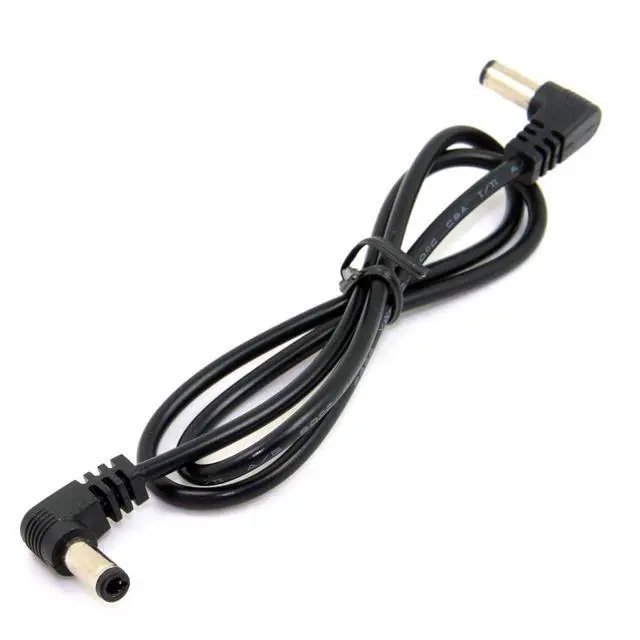 Alt view image 3 of 7 - DC Power 5.5 x 2.1mm / 2.5mm Male to 5.5 2.1/2.5mm Male Plug Cable Right Angled 90 Degree 60cm