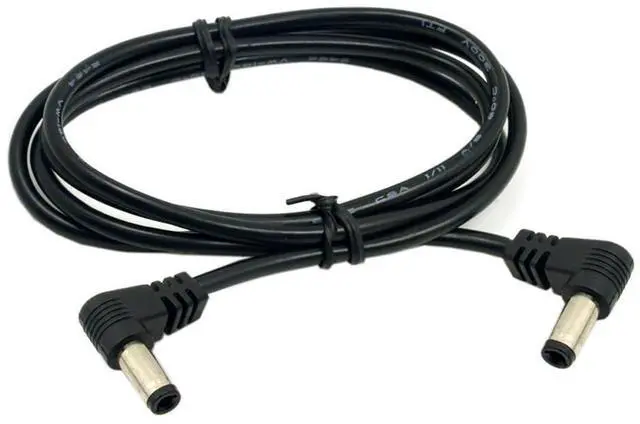 Alt view image 4 of 7 - DC Power 5.5 x 2.1mm / 2.5mm Male to 5.5 2.1/2.5mm Male Plug Cable Right Angled 90 Degree 60cm