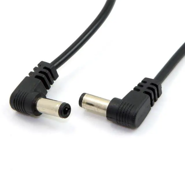 Alt view image 5 of 7 - DC Power 5.5 x 2.1mm / 2.5mm Male to 5.5 2.1/2.5mm Male Plug Cable Right Angled 90 Degree 60cm