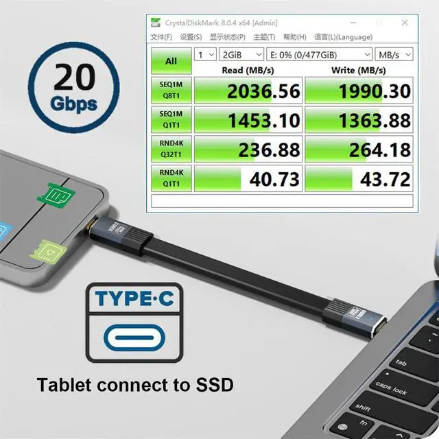 Alt view image 7 of 7 - PCI-E 4.0 M.2 M-Key to Oculink SFF-8612 SFF-8611 Host Adapter for 2022 2023 ThinkBook 14+ External Graphics Card & SSD 80cm