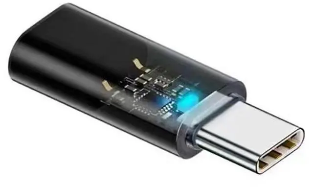 Main image of Transparent LED USB-C Type C Male to 8P Female 35W Power 480Mbps Data Adapter Compatible with iPhone15 & Android & Tablet