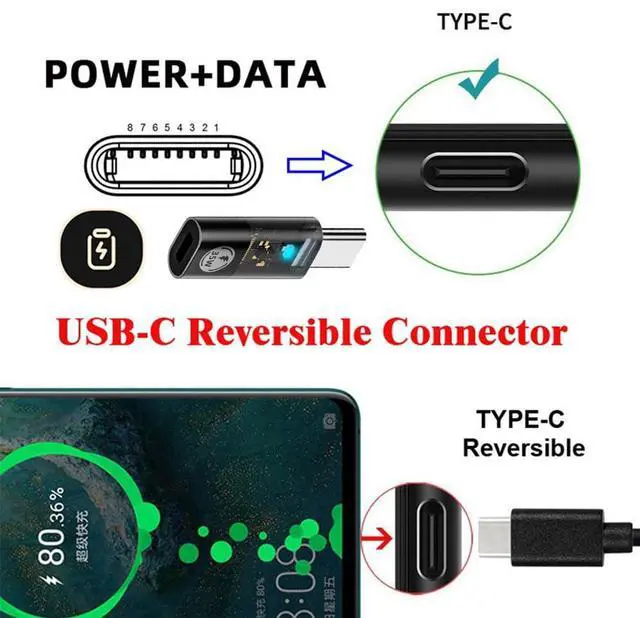 Alt view image 4 of 7 - Transparent LED USB-C Type C Male to 8P Female 35W Power 480Mbps Data Adapter Compatible with iPhone15 & Android & Tablet