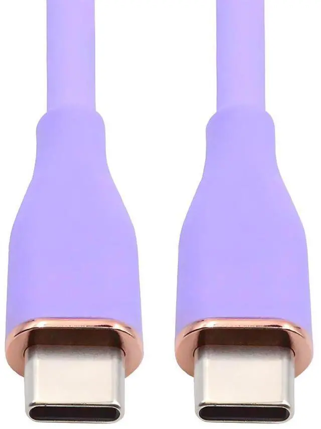 Main image of Colorful USB-C 480Mbps Type-C Male to Male Cable Ultra Soft High Flex 65W Hyper Super Flexible Cord Purple 2M