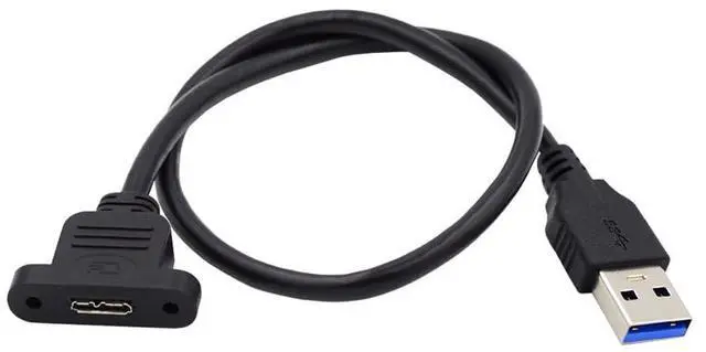 Main image of Type-A USB 3.0 Male to Micro 3.0 Type-B Female Screw Mount Type Extension Cable 5Gbps