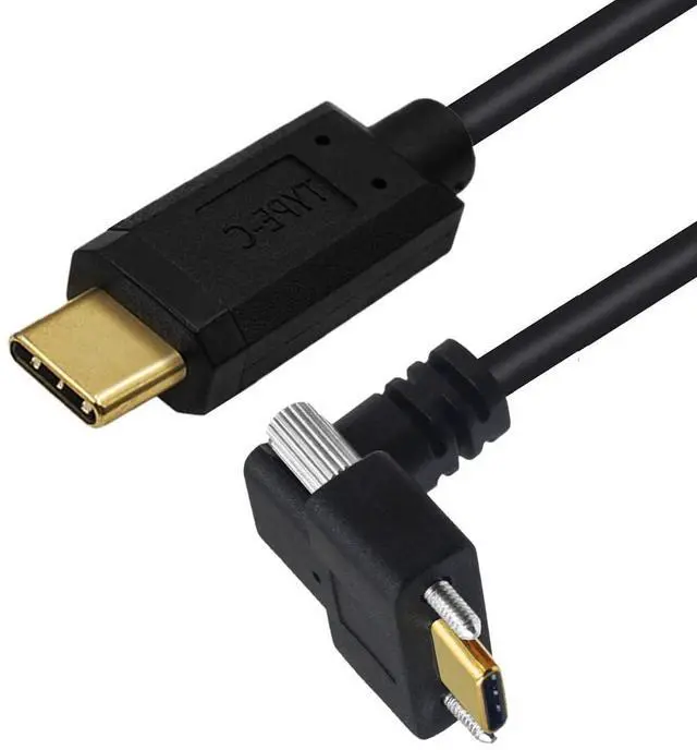 Main image of USB C to C Cable,USB C Male to Male Fast Charging Data Transfer 90 Degree Angled Extension Cable with Screws