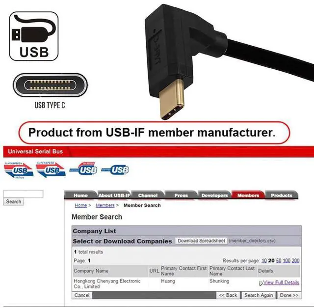 Alt view image 6 of 7 - USB C to C Cable,USB C Male to Male Fast Charging Data Transfer 90 Degree Angled Extension Cable