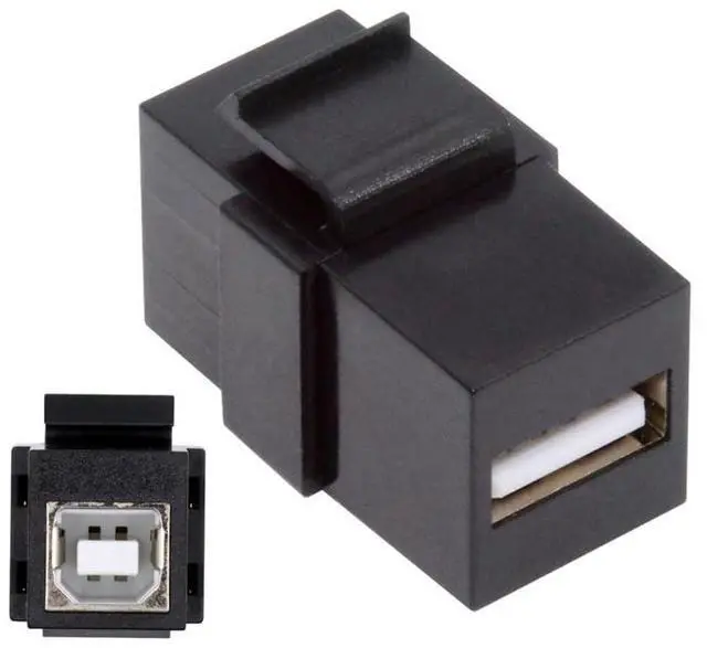Main image of USB2.0 A Female to Type-B Female Extension Keystone Jack Coupler Adapter for Wall Plate Panel USB Cable