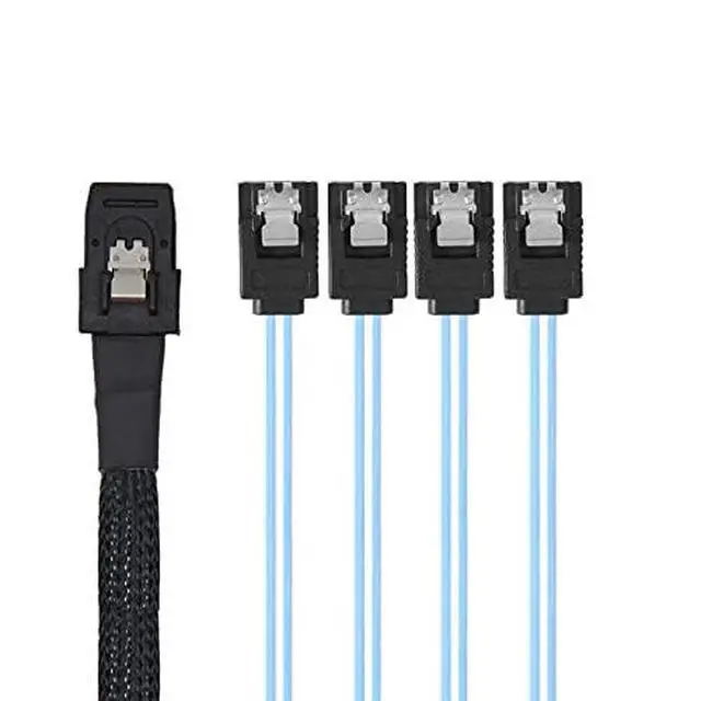 Alt view image 3 of 7 - Internal Mini SAS SFF-8087Host to 4 SATA 7pin Target Hard Disk 6Gbps Data Server Raid Cable 50cm