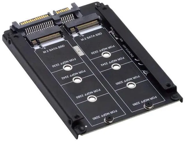 Main image of Dual NGFF B+M Key M.2 SSD Card JOBD Raid0 Span Bridge to 2.5inch SATA Combo HDD Disk Drive Enclosure