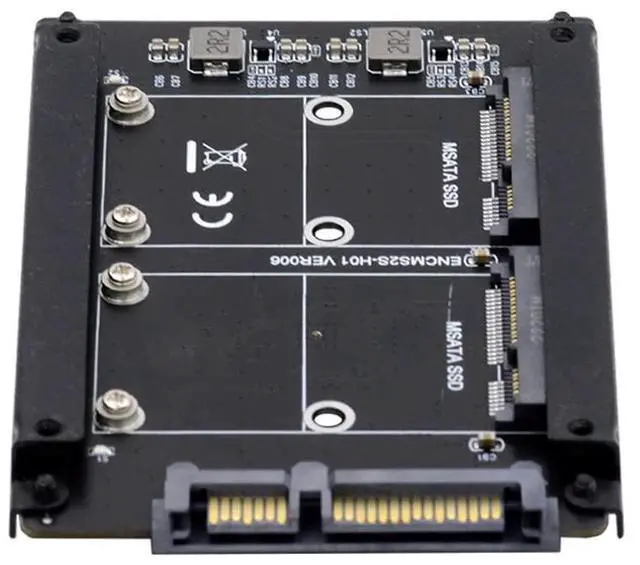 Main image of Dual MSATA Mini-SATA SSD Card JOBD Raid0 Span Bridge to 2.5inch SATA Combo HDD Disk Drive Enclosure