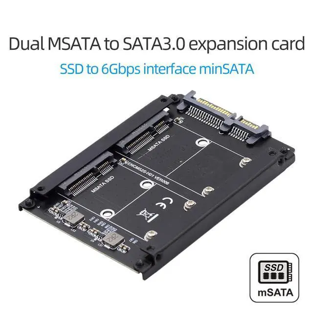 Alt view image 7 of 7 - Dual MSATA Mini-SATA SSD Card JOBD Raid0 Span Bridge to 2.5inch SATA Combo HDD Disk Drive Enclosure