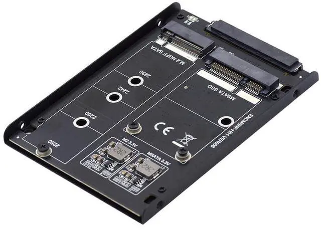 Main image of Dual MSATA NGFF B+M SSD Card JBOD Raid0 Span Bridge to 2.5inch SATA Combo HDD Disk Drive Enclosure