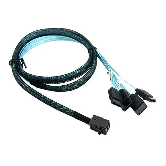 Alt view image 4 of 7 - Internal Mini SAS HD SFF-8643 Host to 4 SATA 7pin Target Hard Disk 6Gbps Data Server Raid Cable