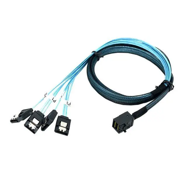 Alt view image 7 of 7 - Internal Mini SAS HD SFF-8643 Host to 4 SATA 7pin Target Hard Disk 6Gbps Data Server Raid Cable