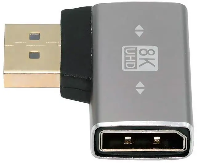 Main image of DisplayPort 1.4 to DP Ultra-HD UHD 8K 60hz 4K 144hz Up Angled Male to Female 90 Degree for Video PC Laptop Monitor