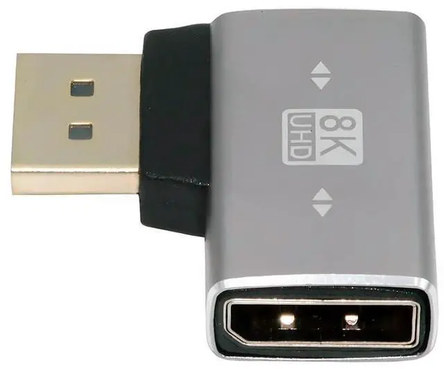 Main image of DisplayPort 1.4 to DP Ultra-HD UHD 8K 60hz 4K 144hz Left Angled Male to Female 90 Degree for Video PC Laptop Monitor