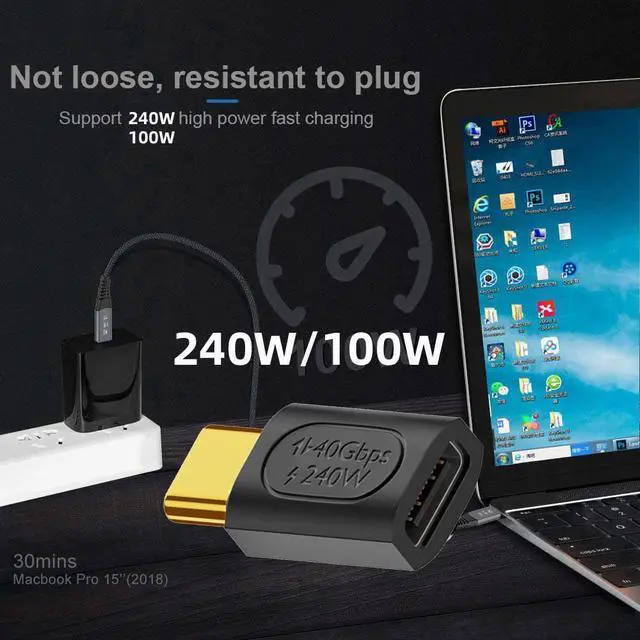 Alt view image 6 of 7 - USB4 Type C Male to Female Extension 240W Power 40Gbps Data 8K Video Adapter for NS Phone Laptop