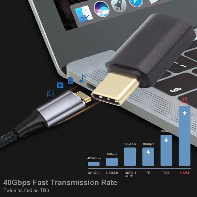Alt view image 7 of 7 - USB4 Type C Male to Female Extension 240W Power 40Gbps Data 8K Video Adapter for NS Phone Laptop