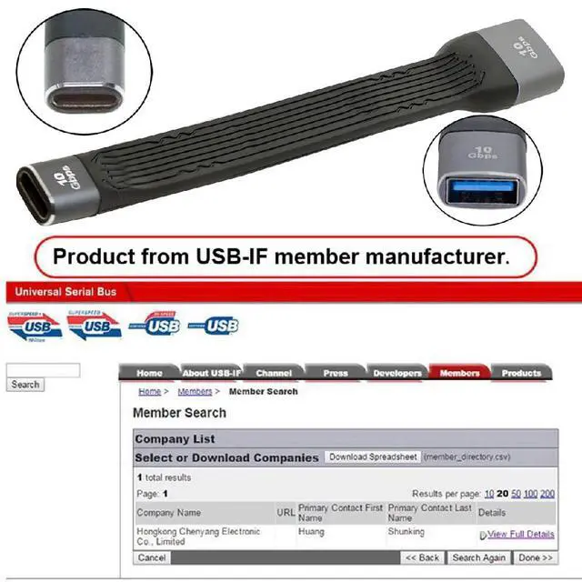 Alt view image 4 of 7 - Flat Slim Data 10Gbps Type C Female USB 3.1 to Type A Female USB3.0 OTG FPC Cable 13cm for Laptop Phone