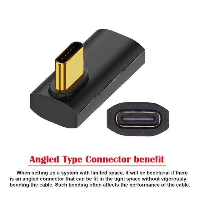 Alt view image 2 of 7 - USB4 Type C Male to Female Extension 240W Power 40Gbps Data 8K Video Adapter Low Profile Left Right Angled for NS Phone Laptop