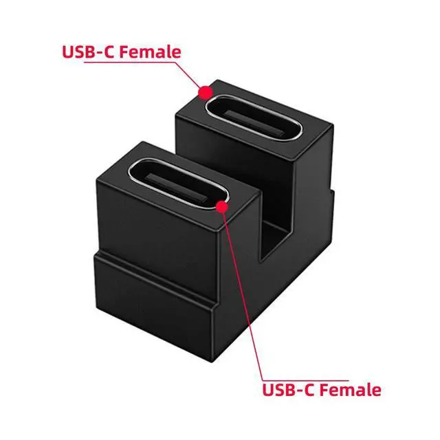 Alt view image 2 of 7 - 40Gbps USB4 Type C Female to Female Coupler Extender Power Data Video Adapter for NS Switch & Phone & Laptop